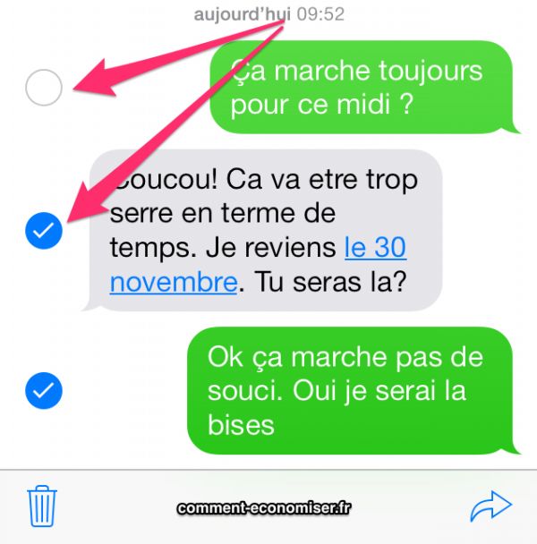 supprimer message sms iphone