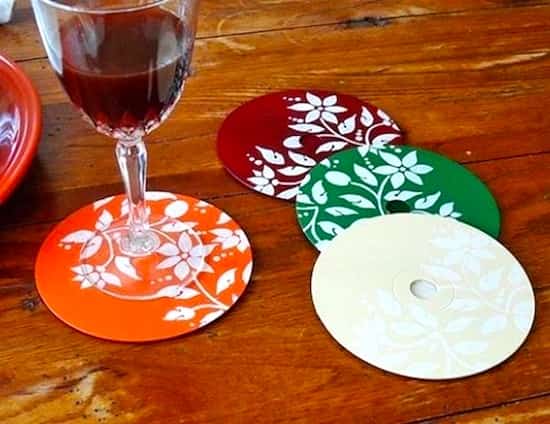 sous verres originaux avec vieux cd recyclés