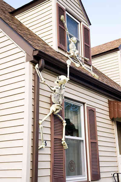 12 Feuilles D'autocollants Fenêtre Halloween - Squelettes, Fantômes - PVC Réutilisable - Déco Maison, école