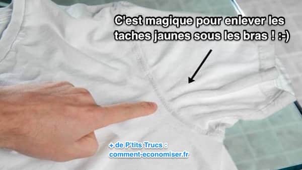 Que faire pour enlever taches jaunes sous les bras
