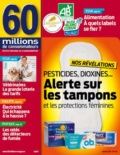 des pesticides ont été retrouvés dans les tampons, même ceux qui sont bio