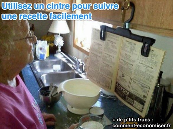 Suivez une recette facilement avec un cintre
