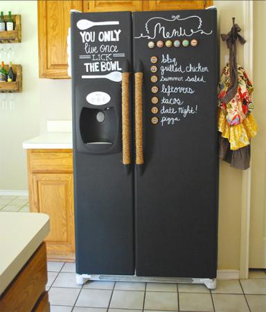 recouvrez votre frigo d'une peinture ardoise