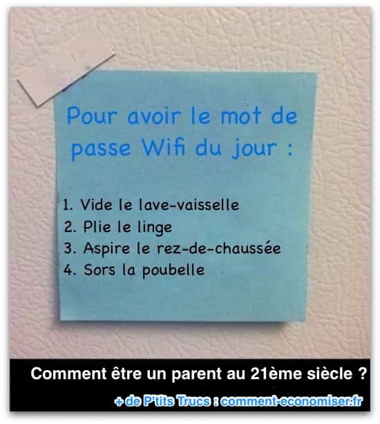 Les conditions pour avoir le mot de passe wifi