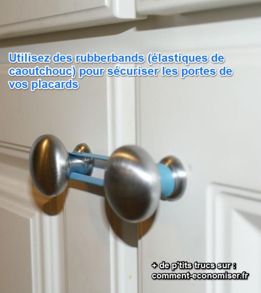 un élastique pour sécuriser les portes