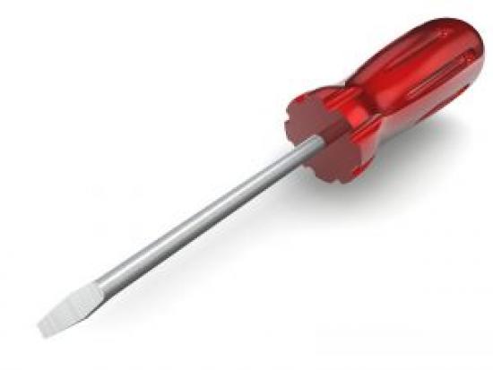 un tournevis rouge