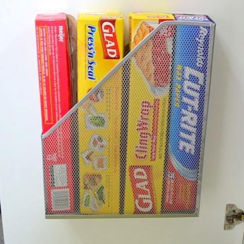 Use the internal cupboard doors to store kitchen papers
