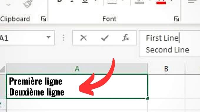 comment faire un retour à la ligne sur une cellule excel