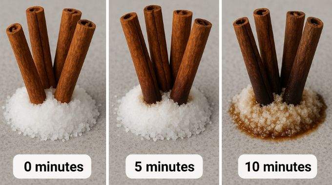 4 Bâtons de Cannelle dans le Sel : Une Astuce Simple aux Effets Surprenants en Quelques Minutes.