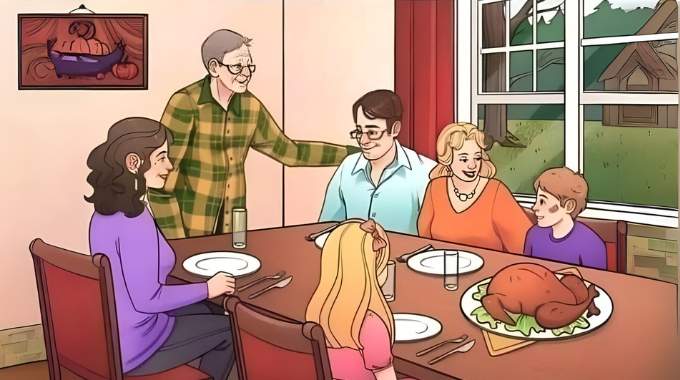 C'est une image d'une famille heureuse, mais il y a un détail inhabituel que seuls les plus observateurs remarqueront