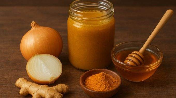 Curcuma + Oignon + Gingembre + Miel = Une Préparation Qui Fait Toute la Différence