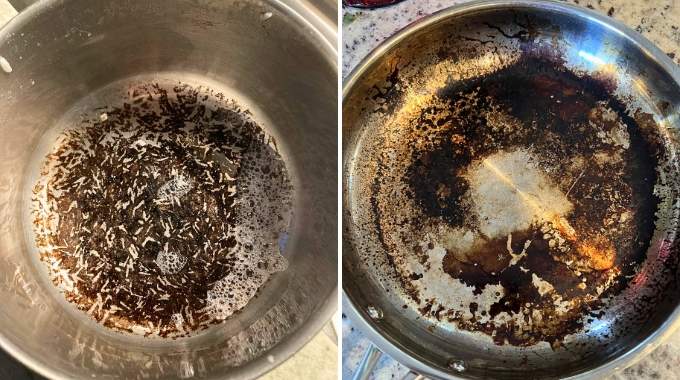 Peut-on garder une casserole ou une poêle brulée sans danger ?
