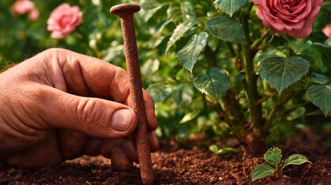 Pourquoi enterrer un clou rouillé au pied des rosiers ? L'astuce de grand-mère qui marche