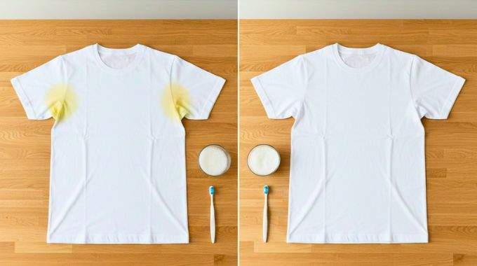 Le secret pour &eacute;liminer les taches jaunes de transpiration sur vos v&ecirc;tements blancs (m&ecirc;me incrust&eacute;es)