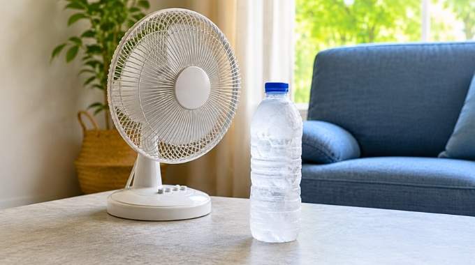 Canicule : que vaut vraiment l'astuce de la bouteille gel&eacute;e devant le ventilateur ?