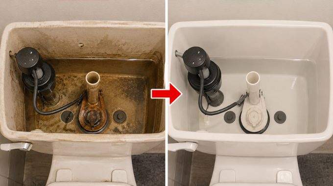 L&rsquo;astuce pour d&eacute;sinfecter et nettoyer le r&eacute;servoir des toilettes et le faire briller comme au premier jour