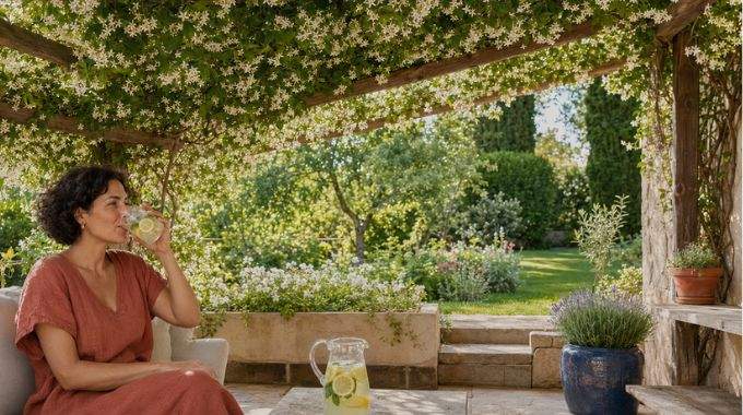 "Fini le parasol qui ne sert &agrave; rien": un paysagiste installe ce jasmin &eacute;toil&eacute; pour climatiser ma terrasse