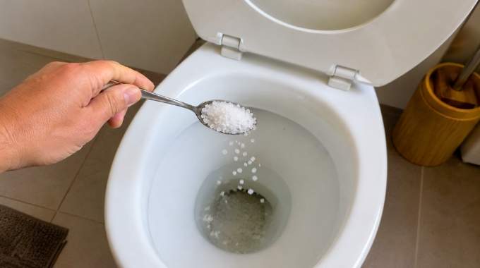 Je n&rsquo;ach&egrave;te plus de produits WC chimiques : le sel la nuit est devenu mon meilleur r&eacute;flexe pour mes toilettes