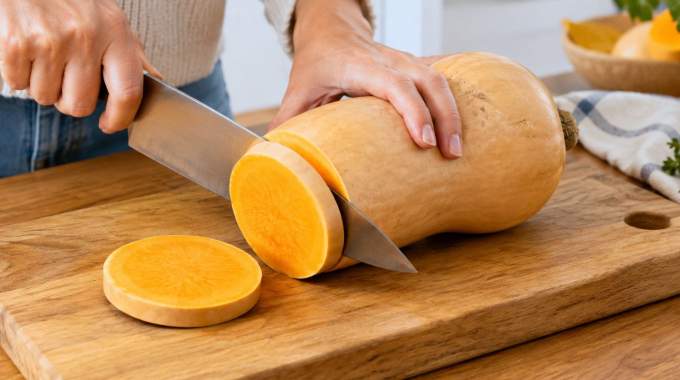 Une courge butternut difficile &agrave; couper  C'est parce que vous ne connaissez pas cette technique qui change tout