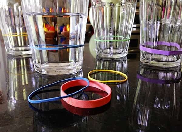 mesure sur des verres à cocktail