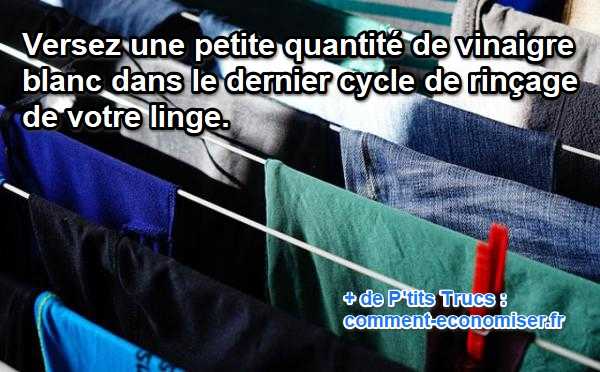 le vinaigre blanc comme adoucissant pour le linge
