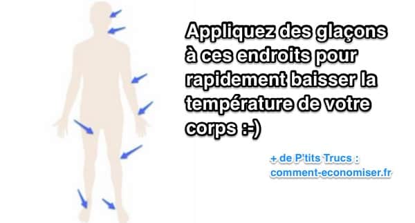 Appliquez glaçons à ces endroits pour baisser température du corps
