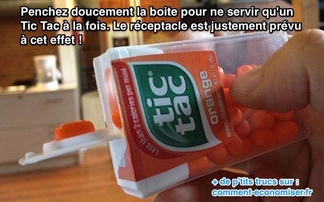 une boite de tic tac orange ouverte