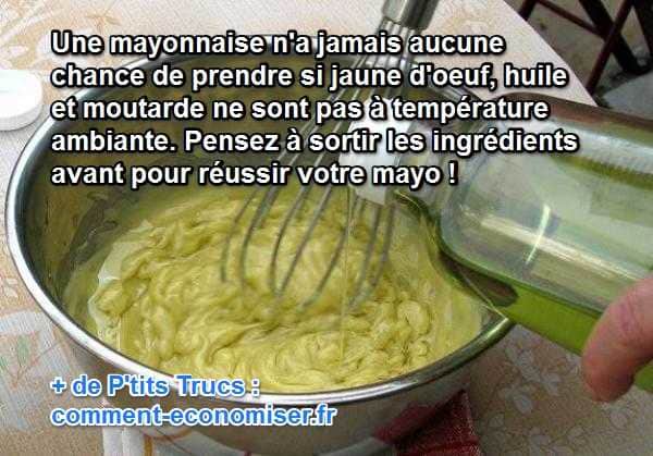 Tous les ingrédients doivent être à température ambiante