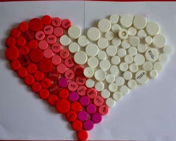 coeur rouge blanc cadeau bricolage capsule