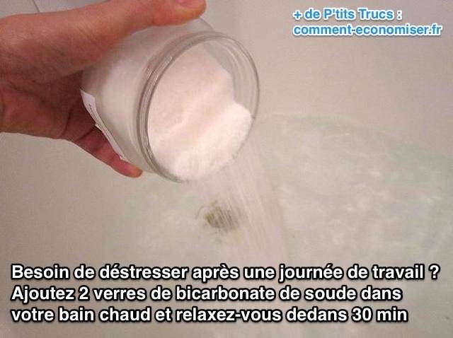 Mettez du bicarbonate dans le bain pour vous détendre