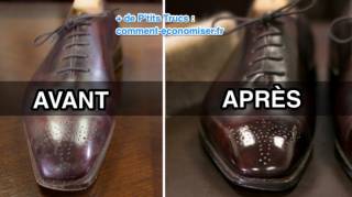 Comment redonner éclat aux chaussures en cuir vernis avant après