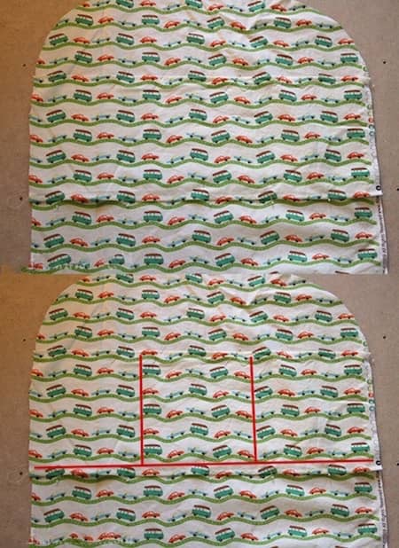 installez la poche sur la housse