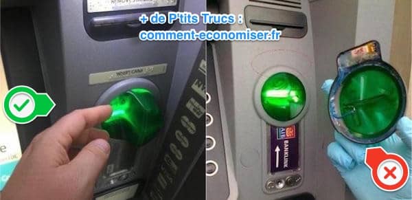 testez la solidité du lecteur de carte avant de faire un retrait