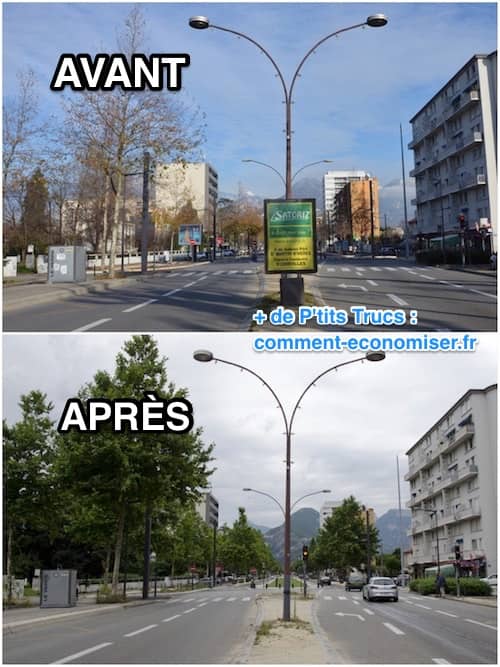 Tous les panneaux ont disparu de la ville avant après