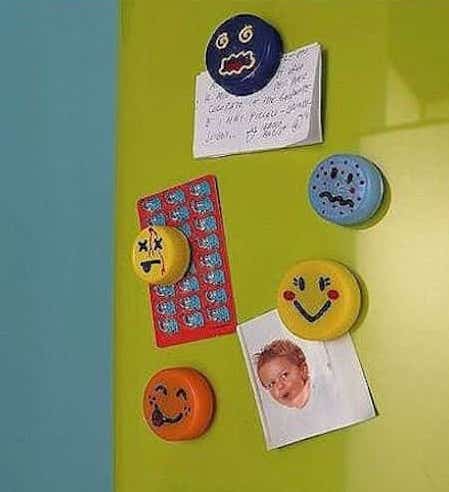 aimants bricolage bouchon de bouteille plastique