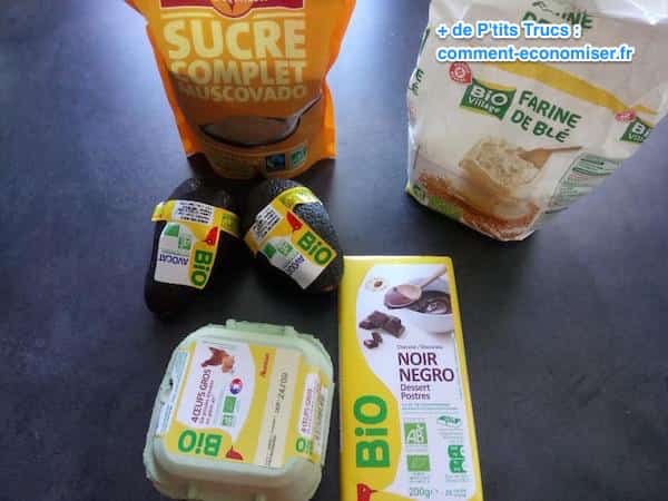 ingrédients recette moelleux chocolat avocat sans lait ni beurre