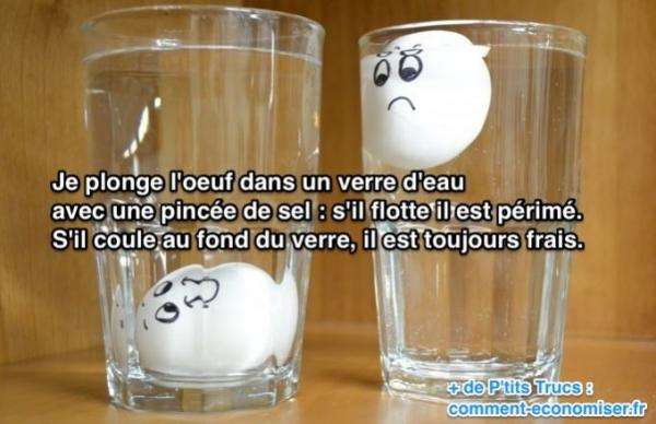 le truc pour reconnaître si un oeuf est périmé ou pas