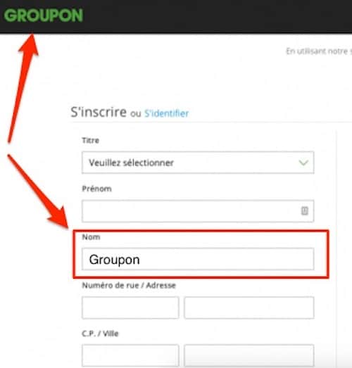 À la place de votre nom de famille, mettez le nom du site